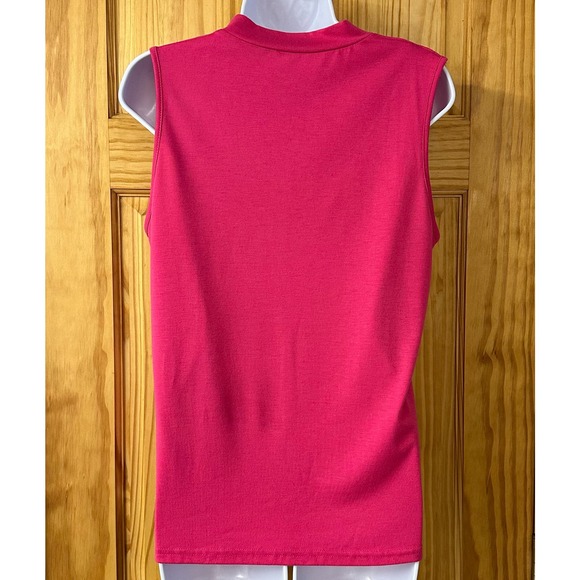 EUC! Elings Women’s Sz M Pink Pullover Tank Top With Cold Shoulder Straps, V565 - Picture 4 of 10